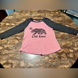 Cali Love Pink and Gray Women’s M Inspired Hearts Raglan Shirt